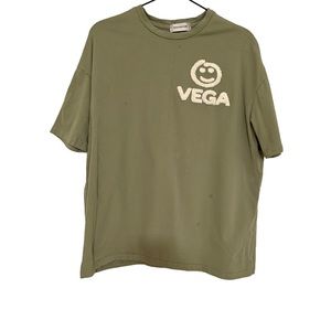 Vega Vesture Smiley Face Tee Shirt Green XL